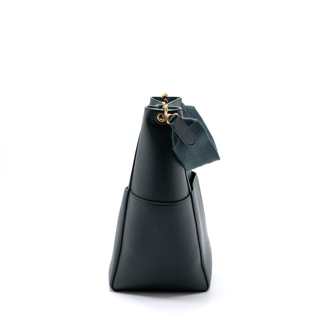 Celine Sangle bucket bag calfskin dark green