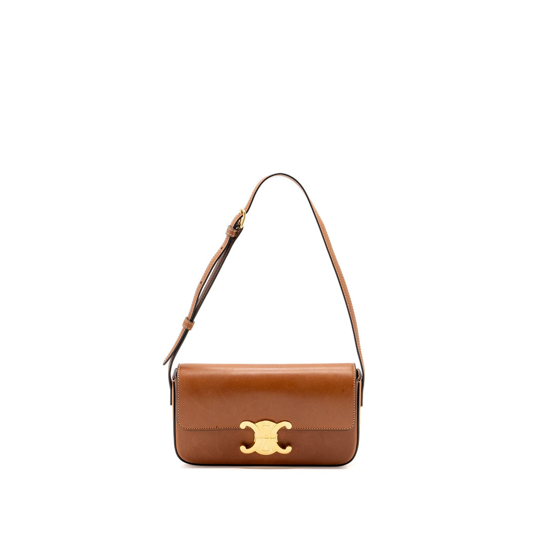 Top Quality Celine Triomphe Shoulder bag Natural Calfskin Tan