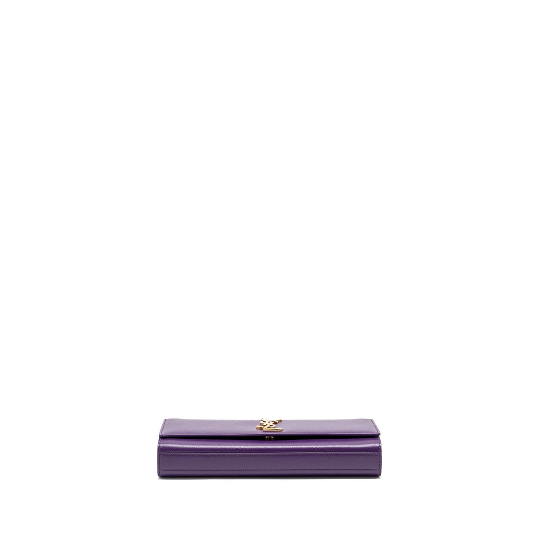 Saint Laurent Kate clutch calfskin purple GHW
