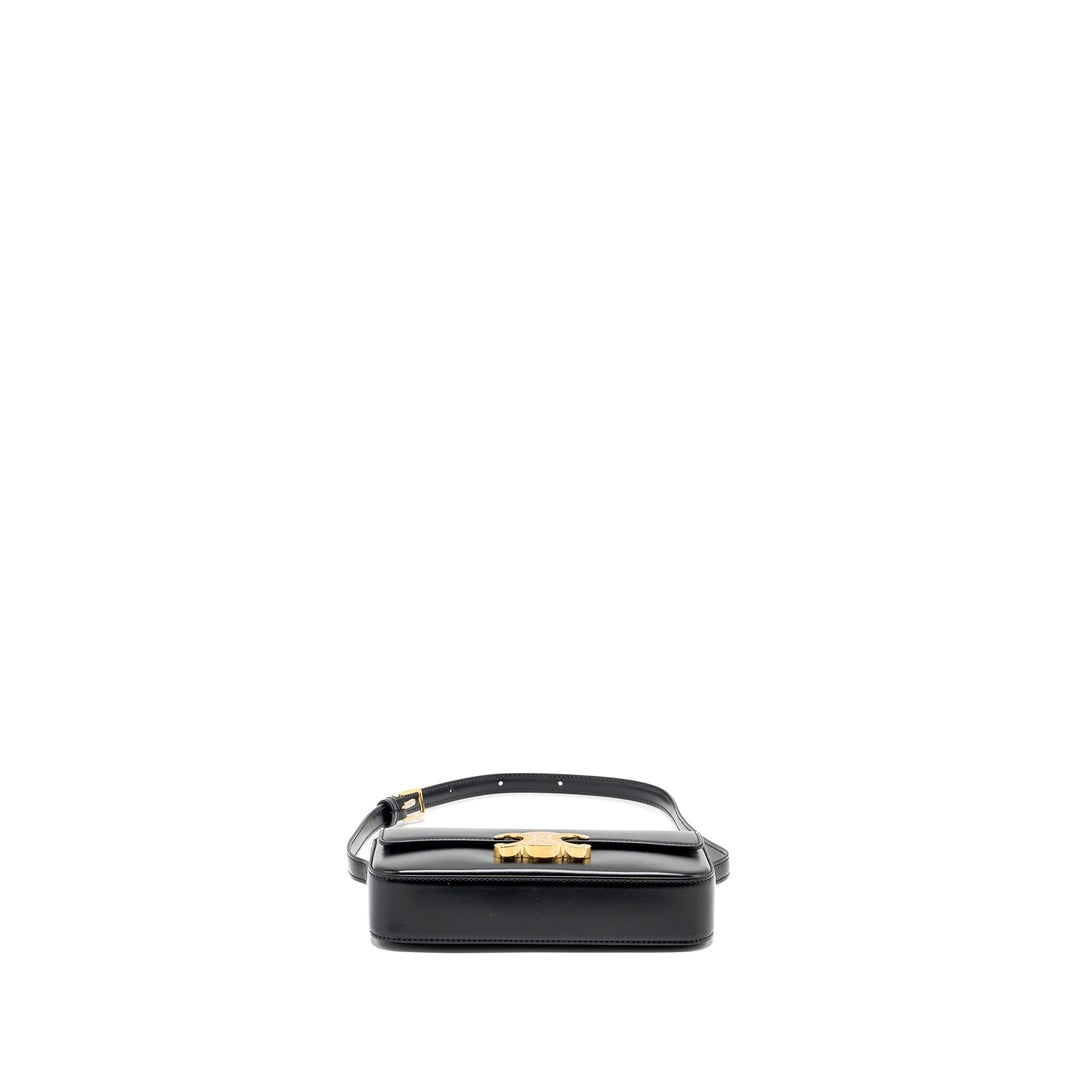 Top Quality Celine triomphe shoulder bag calfskin black
