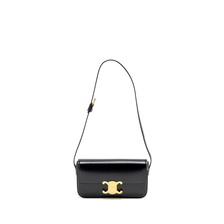 Top Quality Celine triomphe shoulder bag calfskin black
