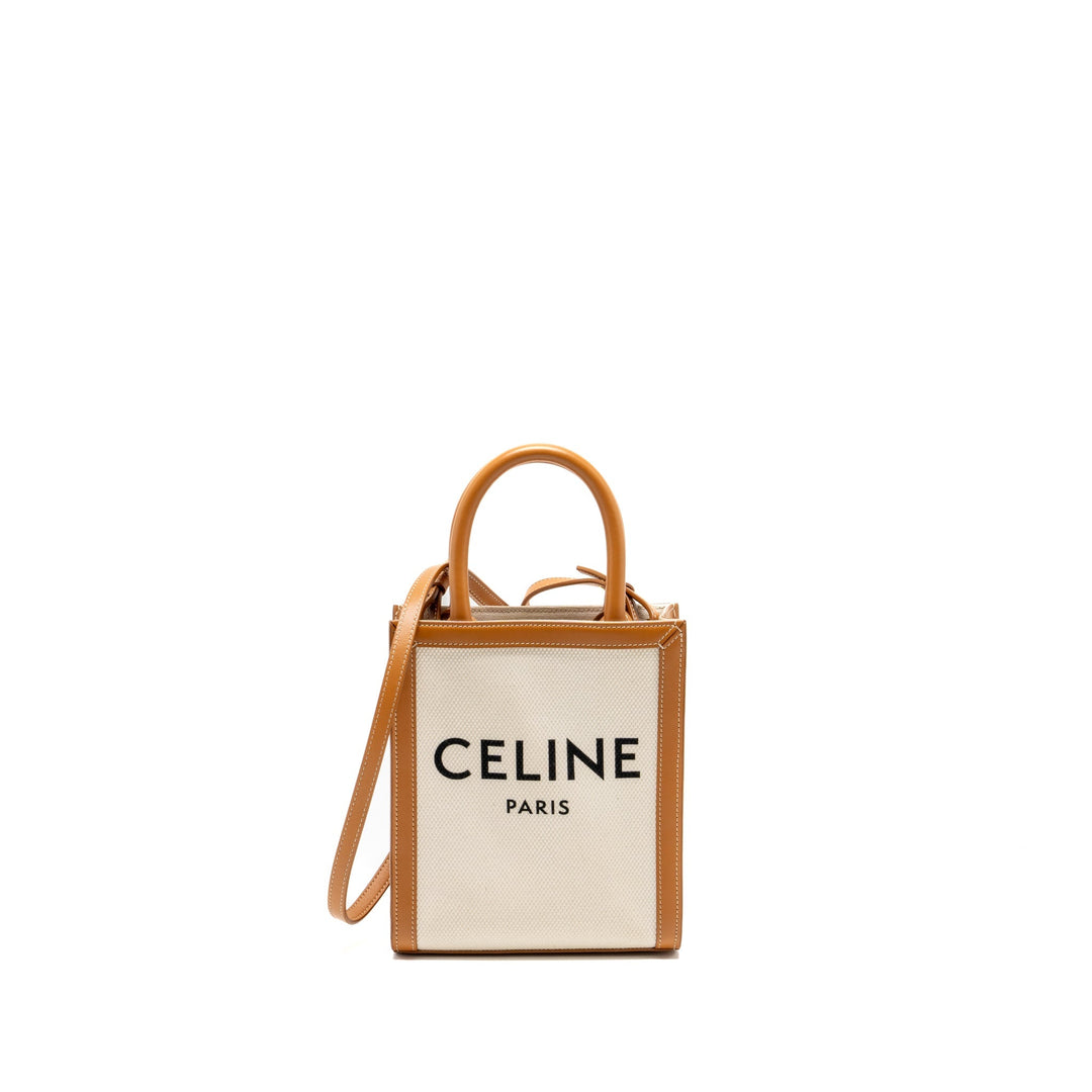Celine Mini Vertical Cabas Canvas/Calfskin Multicolour