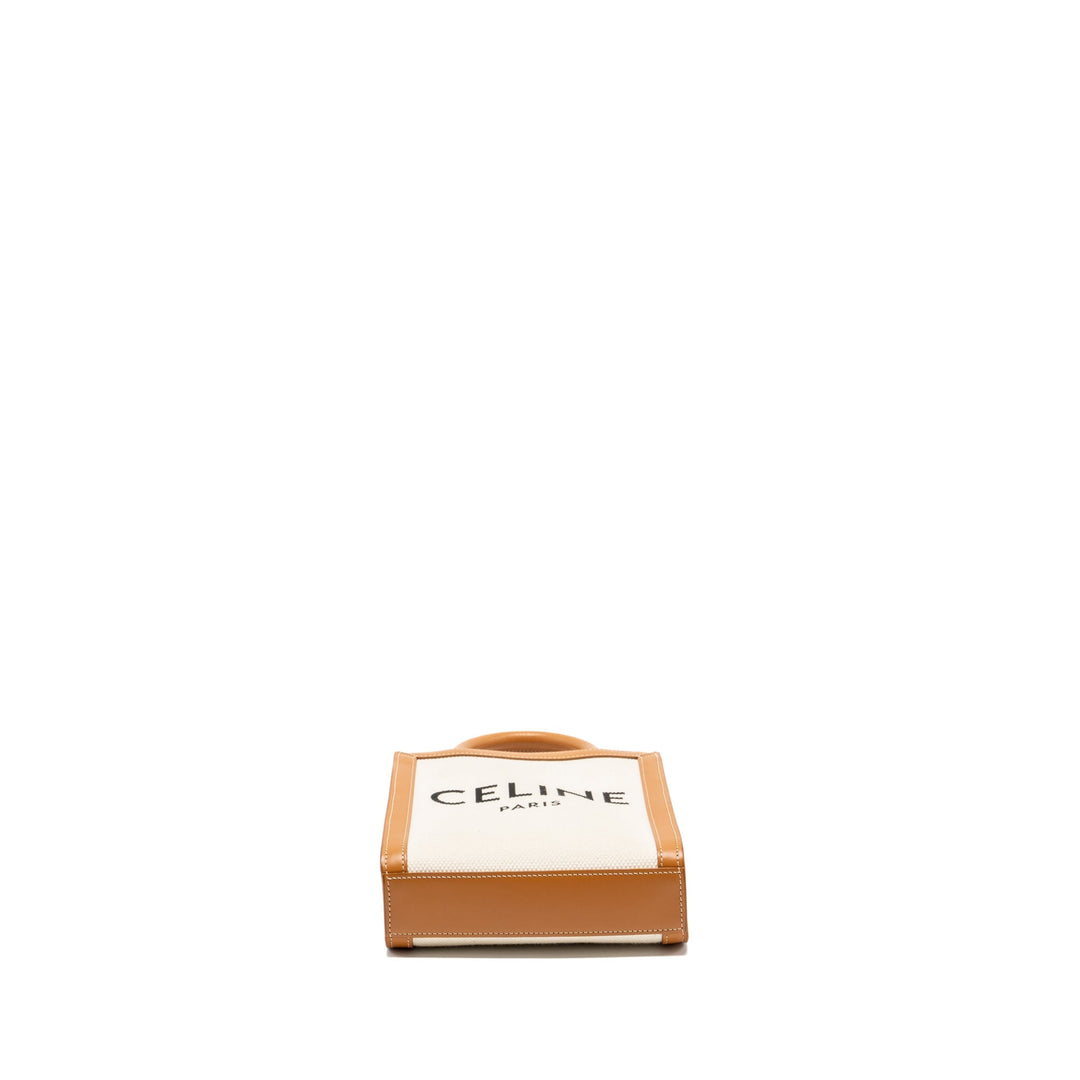 Celine Mini Vertical Cabas Canvas/Calfskin Multicolour