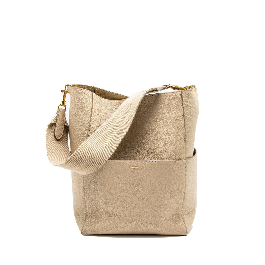 Top Quality Celine Sangle Bucket Bag Calfskin Beige