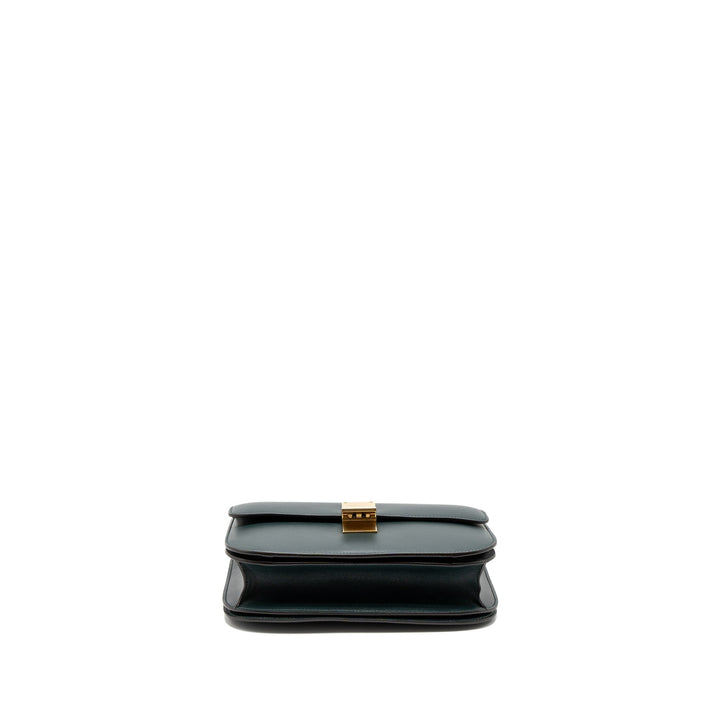 Celine Medium Classic Box Bag Calfskin Green Brushed