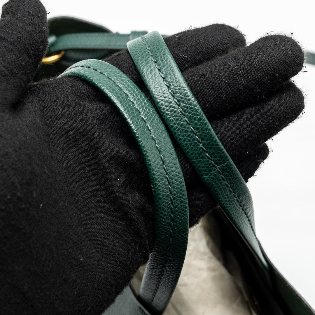Celine vertical cabas calfskin green / navy