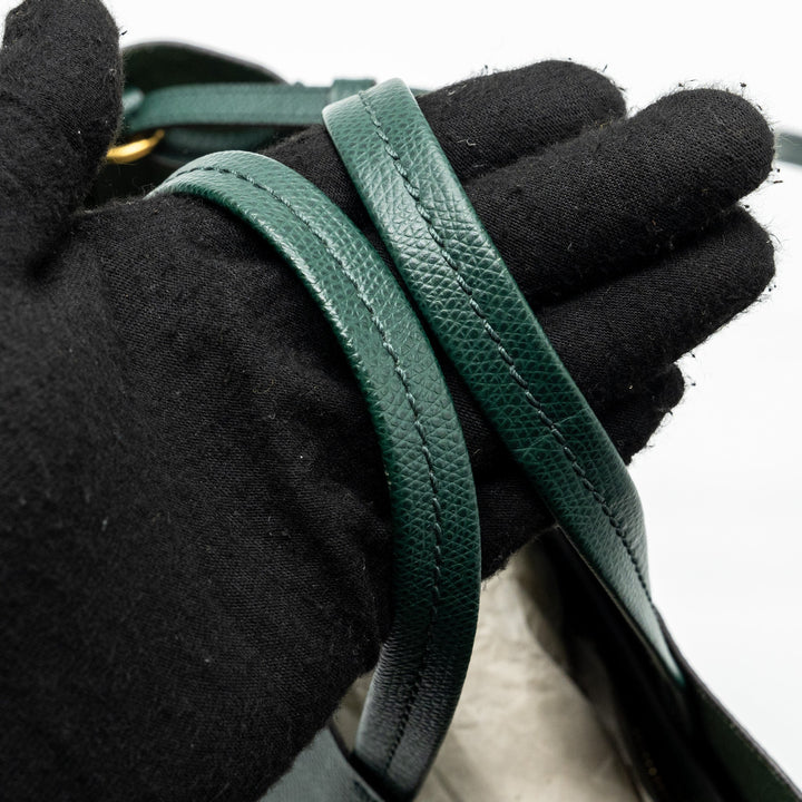 Celine vertical cabas calfskin green / navy