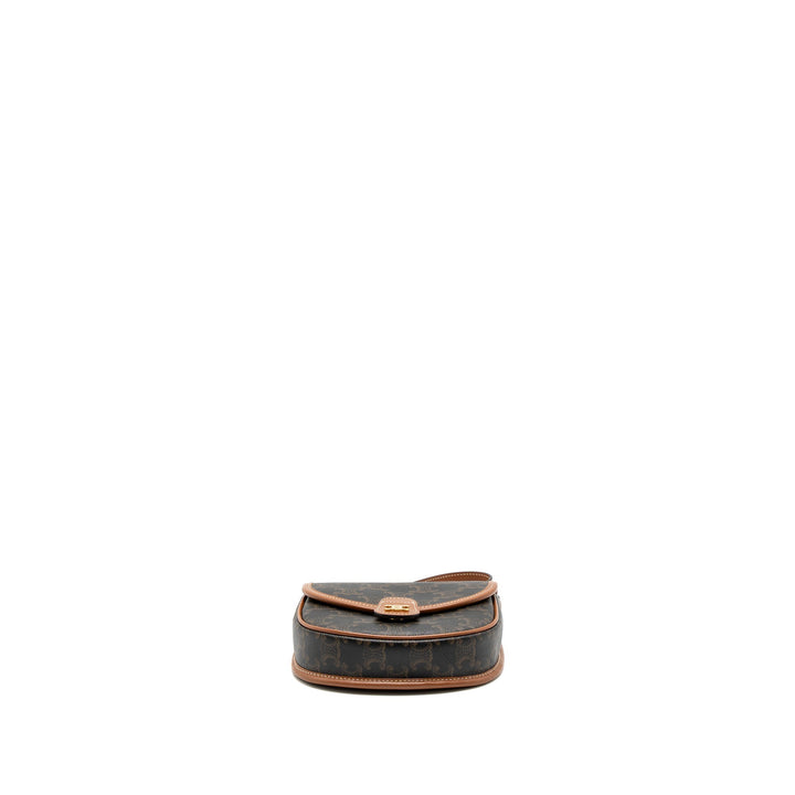 Celine Mini Besace in Triomphe Canvas/Calfskin Tan