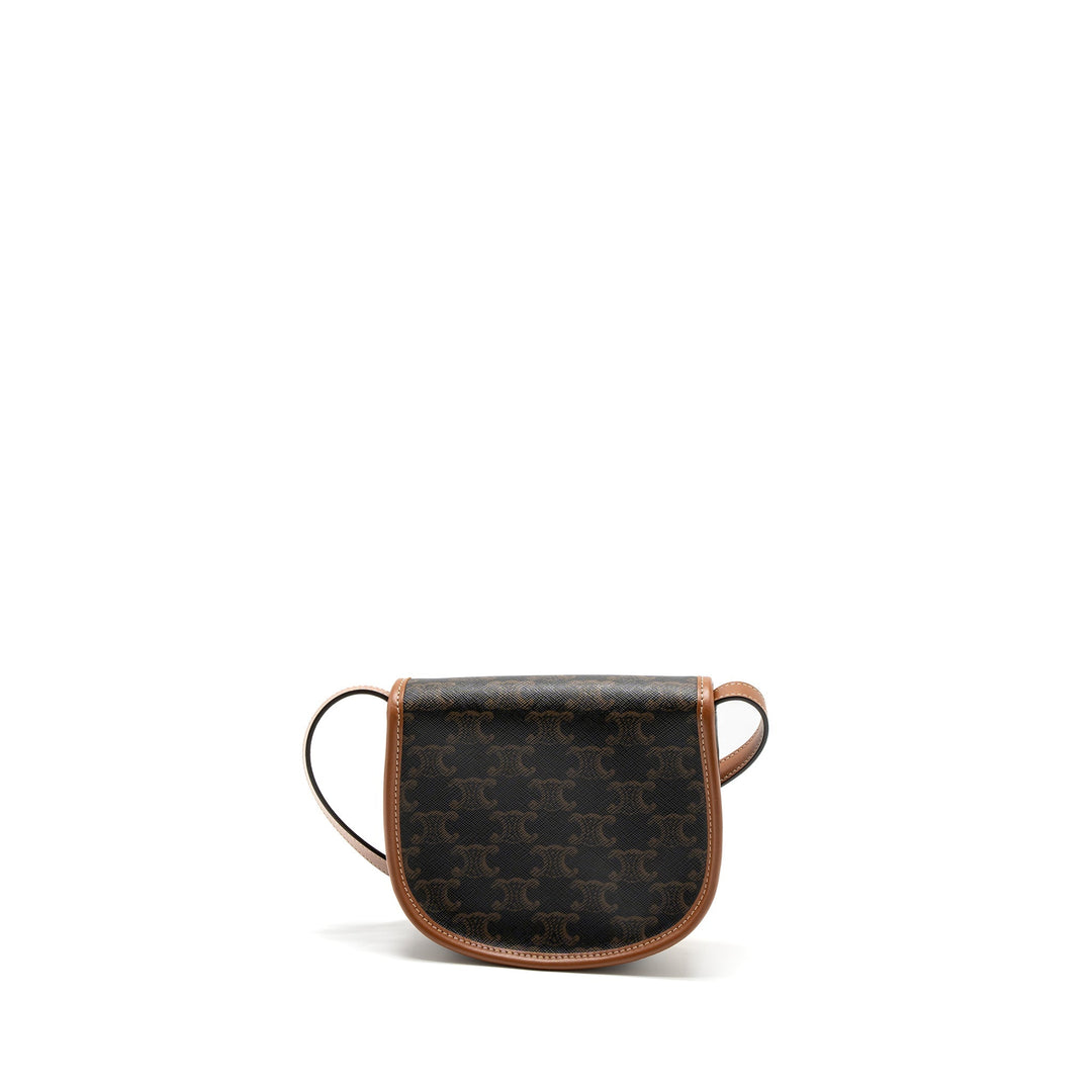 Celine Mini Besace in Triomphe Canvas/Calfskin Tan