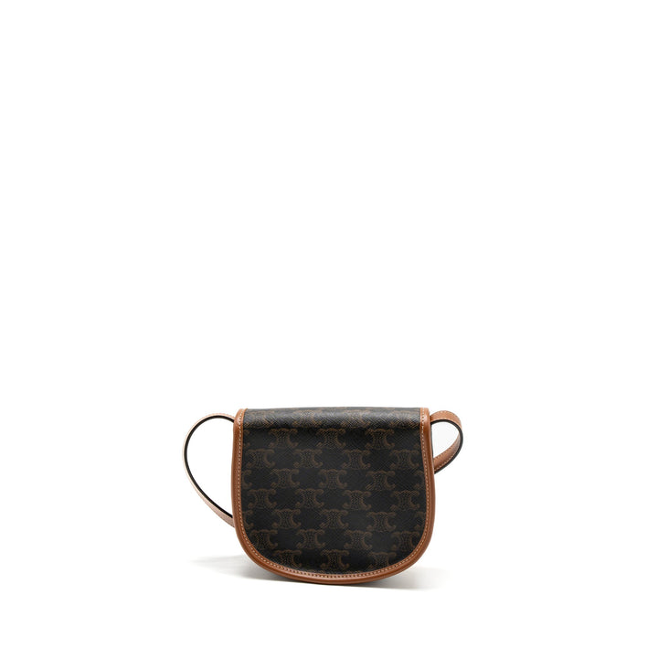Celine Mini Besace in Triomphe Canvas/Calfskin Tan