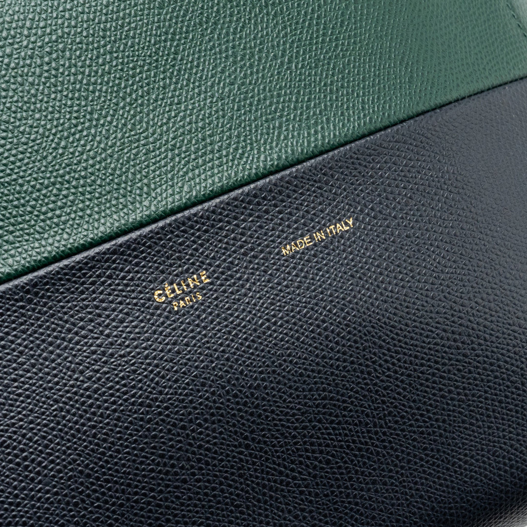 Top Quality Celine vertical cabas calfskin green / navy