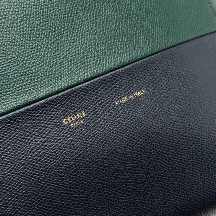 Top Quality Celine vertical cabas calfskin green / navy