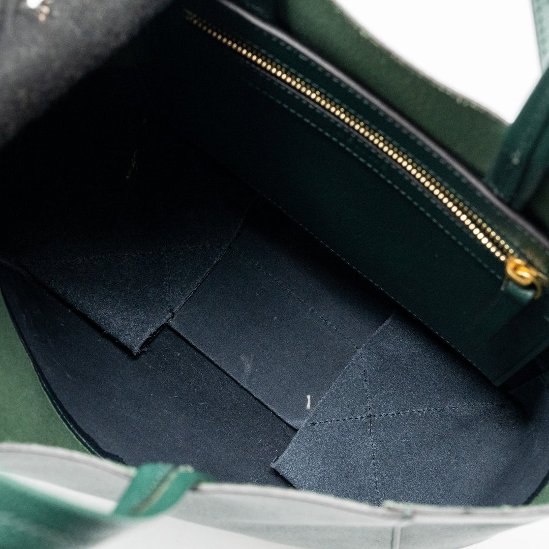 Top Quality Celine vertical cabas calfskin green / navy