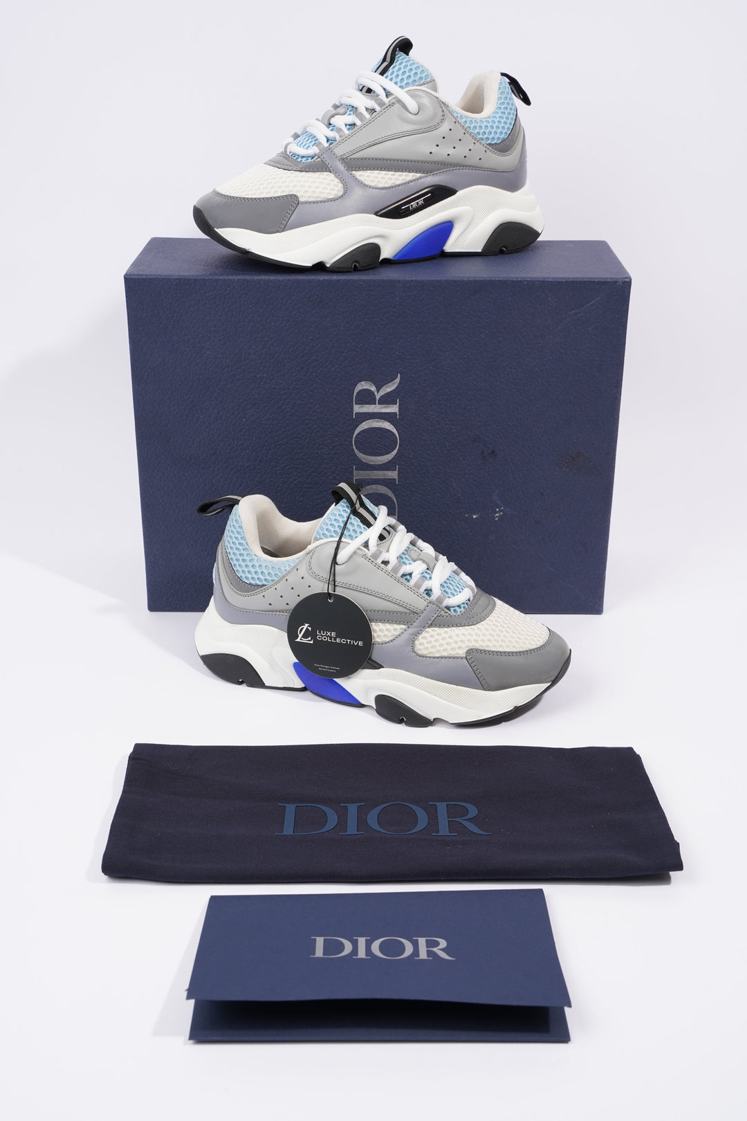Christian Dior B22 White / Grey / Light Blue Mesh EU 37 UK 4