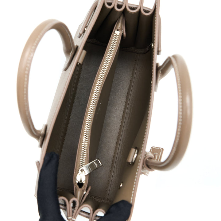 Saint Laurent Sac De Jour Calfskin Taupe SHW