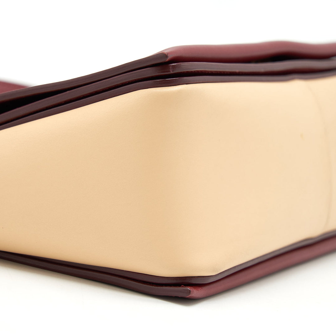 Celine Frame Bag Dark Red/Light Beige