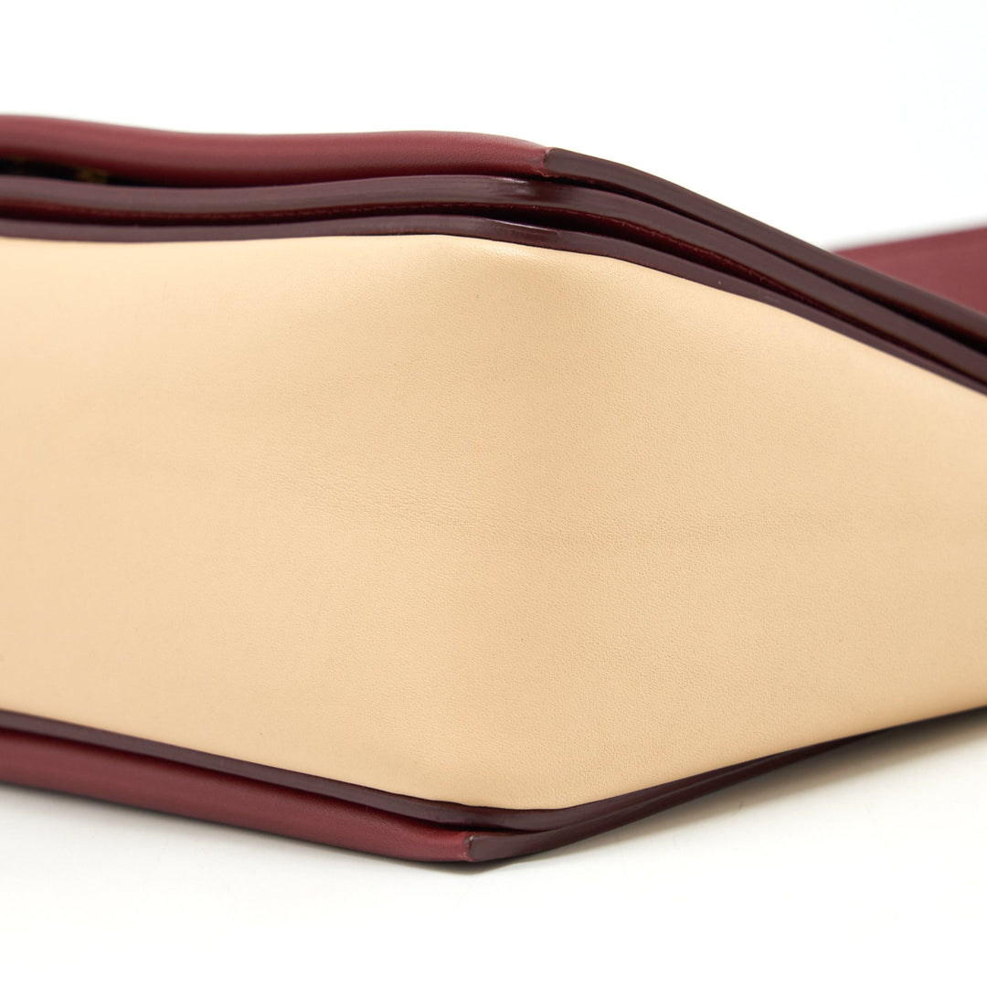 Celine Frame Bag Dark Red/Light Beige