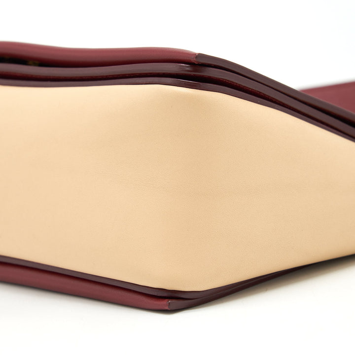 Celine Frame Bag Dark Red/Light Beige