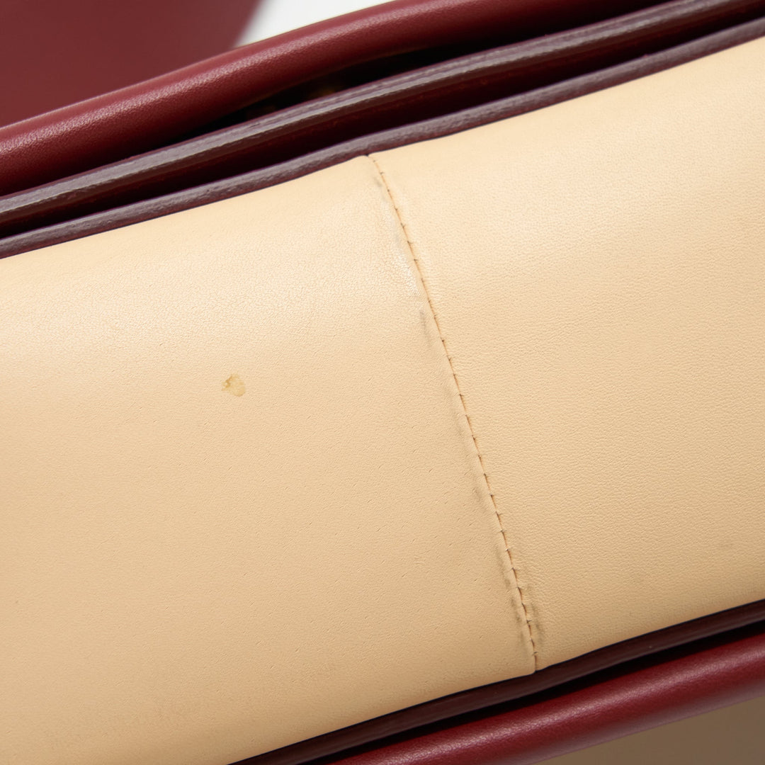 Celine Frame Bag Dark Red/Light Beige