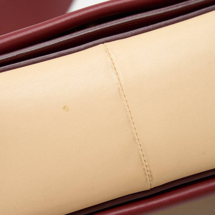 Celine Frame Bag Dark Red/Light Beige