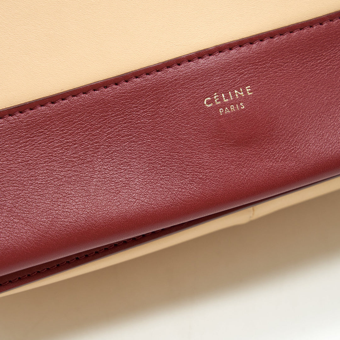 Celine Frame Bag Dark Red/Light Beige