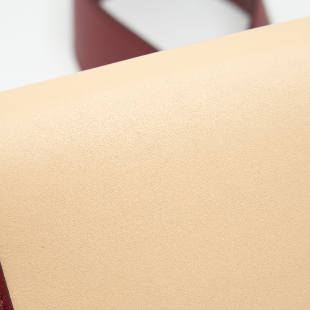 Celine Frame Bag Dark Red/Light Beige