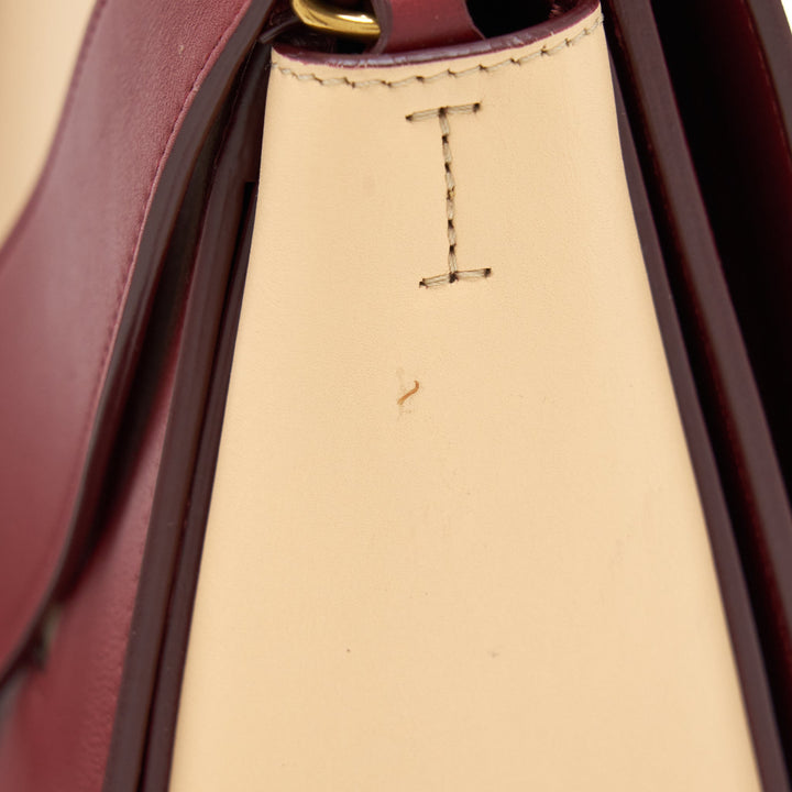 Celine Frame Bag Dark Red/Light Beige