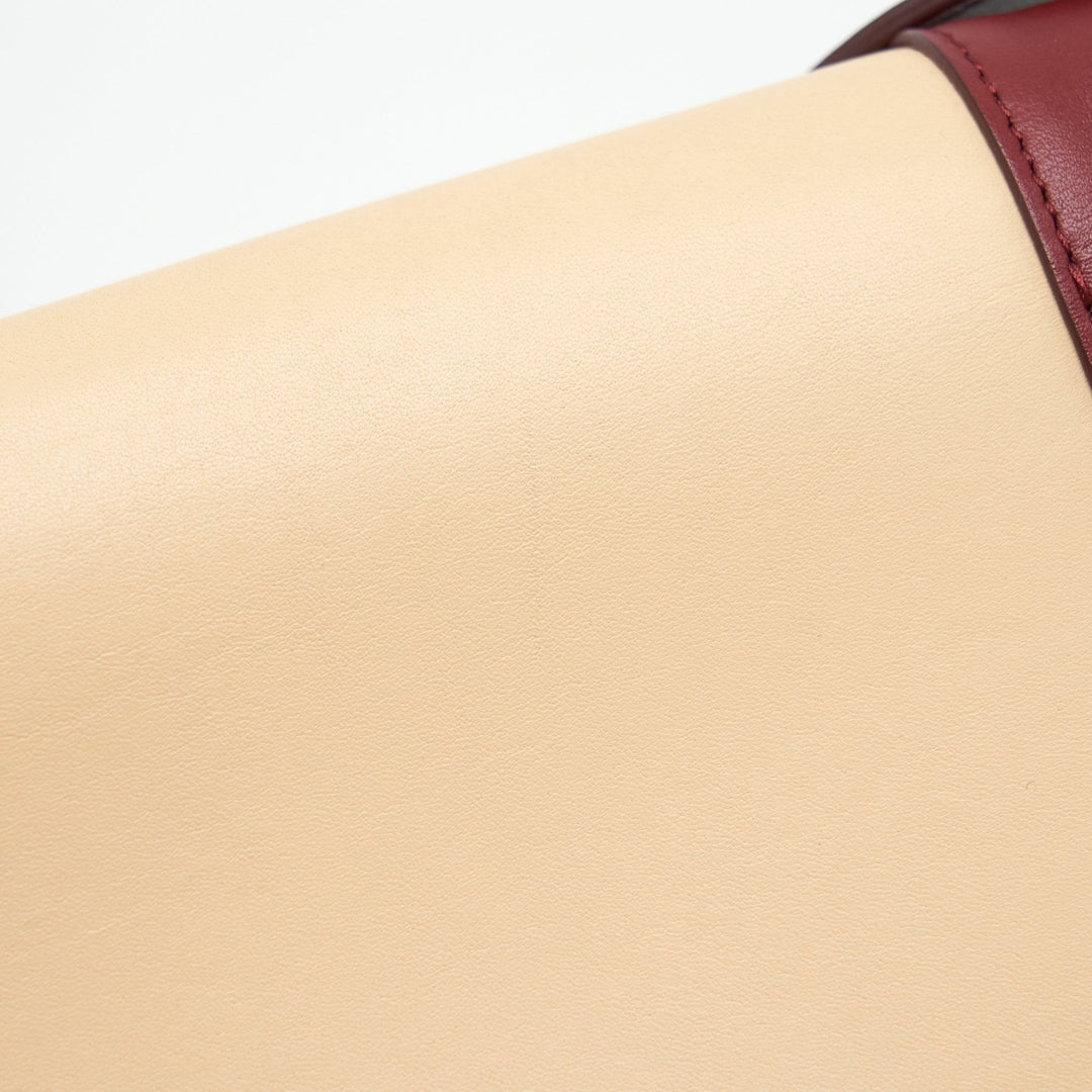 Celine Frame Bag Dark Red/Light Beige