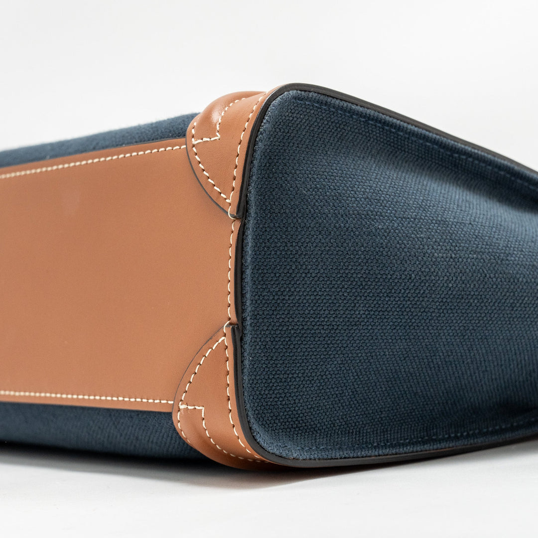 Celine Nano Luggage Bag Calfskin/Denim Tan/Navy