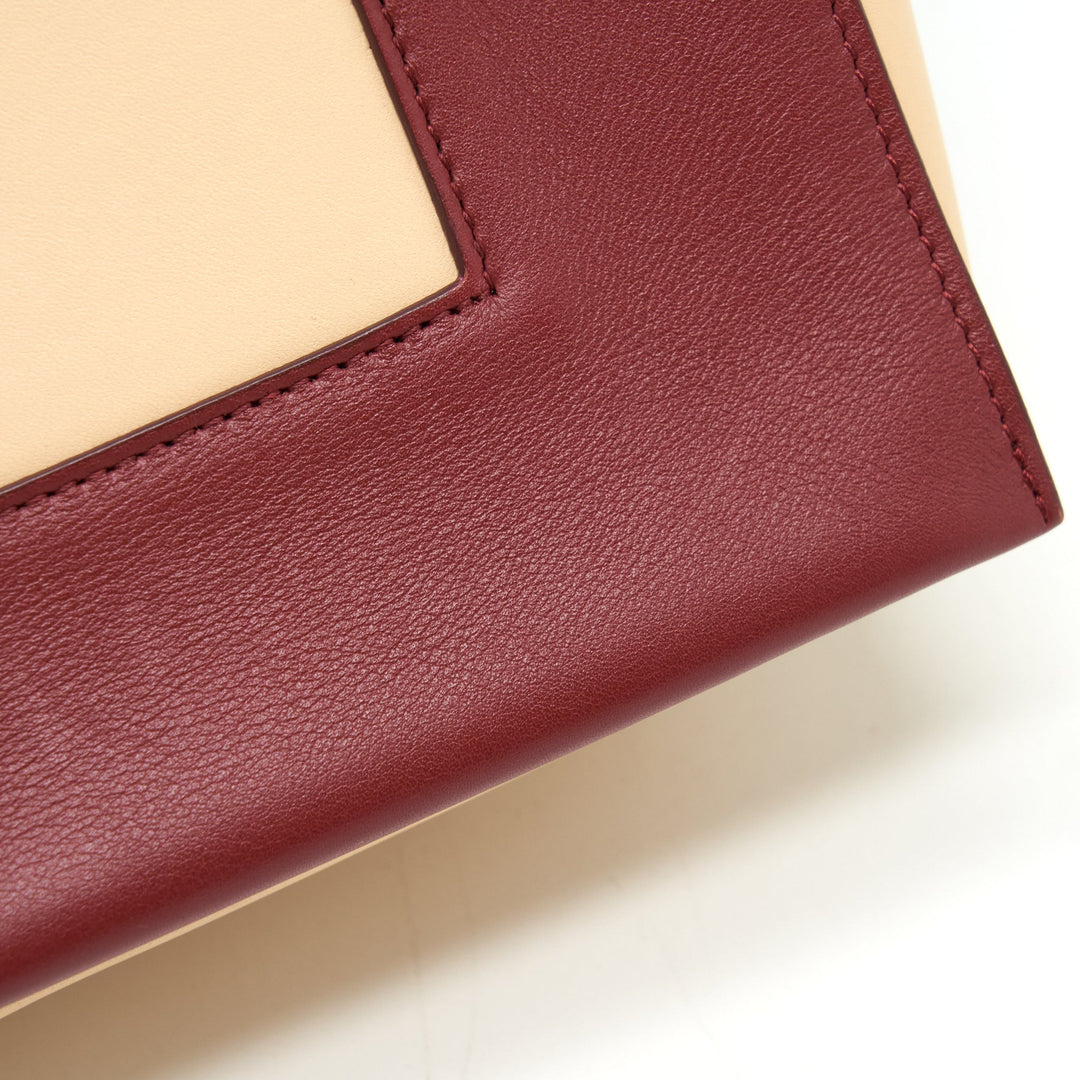 Celine Frame Bag Dark Red/Light Beige