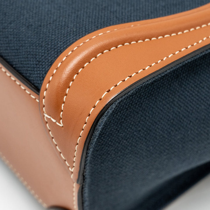 Celine Nano Luggage Bag Calfskin/Denim Tan/Navy