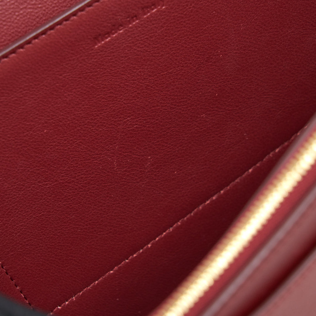 Celine Frame Bag Dark Red/Light Beige
