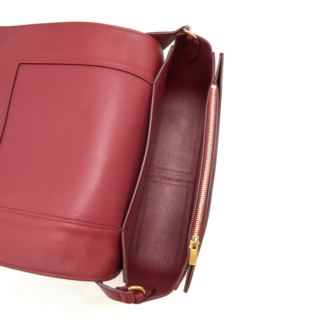 Celine Frame Bag Dark Red/Light Beige