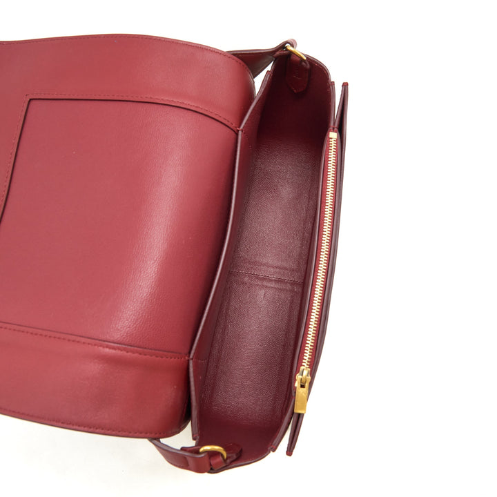 Celine Frame Bag Dark Red/Light Beige