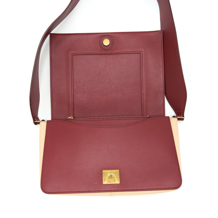 Celine Frame Bag Dark Red/Light Beige