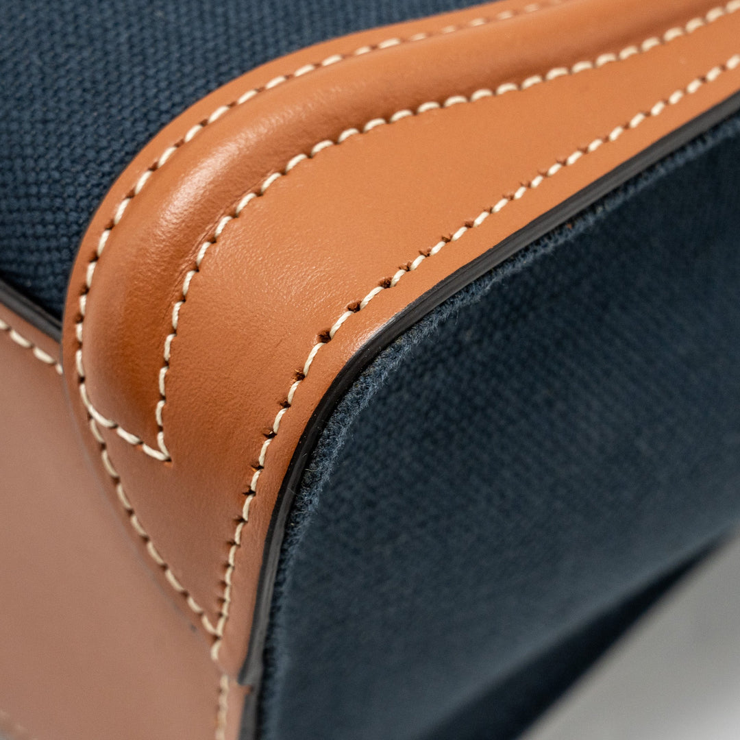 Celine Nano Luggage Bag Calfskin/Denim Tan/Navy