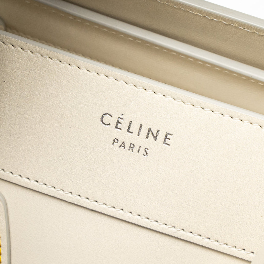 Celine Micro Luggage Bag Calfskin White