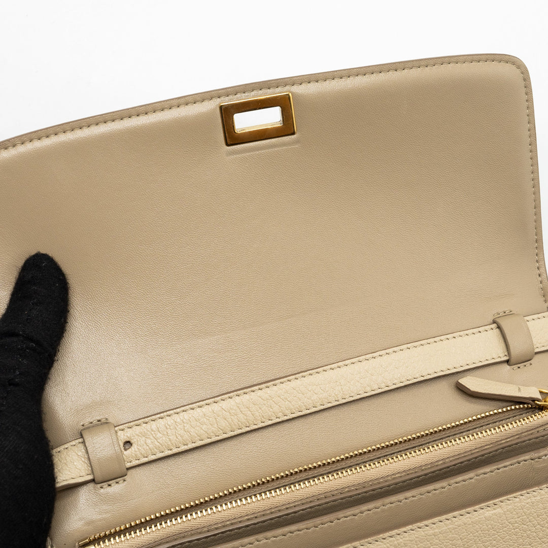 Celine medium classic box bag goatskin beige