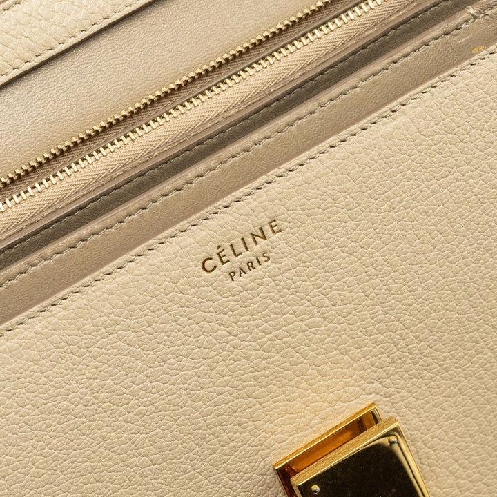 Celine medium classic box bag goatskin beige