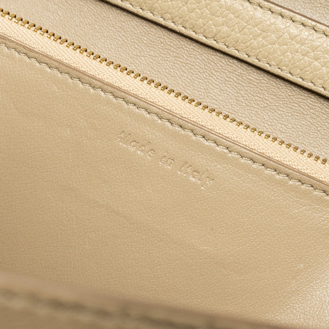 Celine medium classic box bag goatskin beige