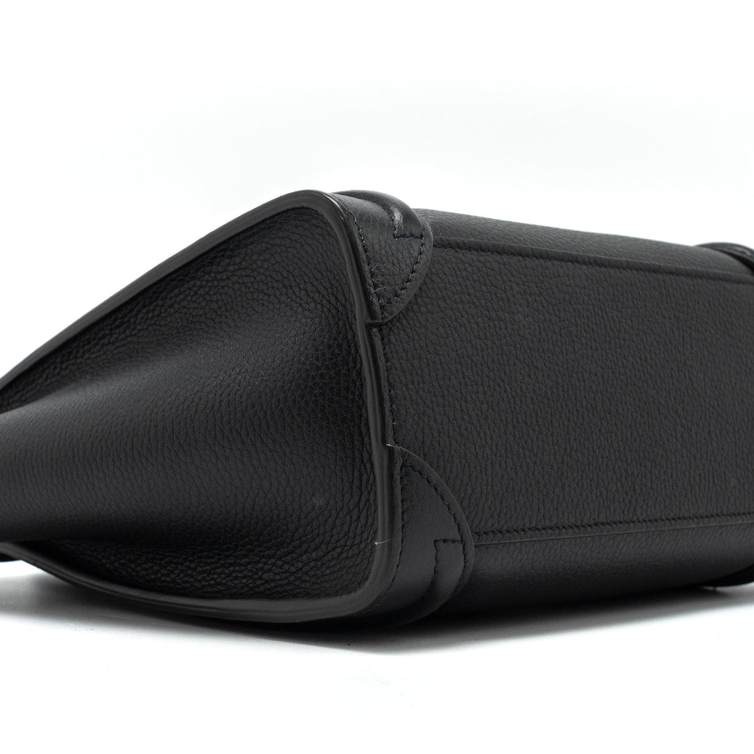 Celine Nano Luggage Bag Calfskin Black