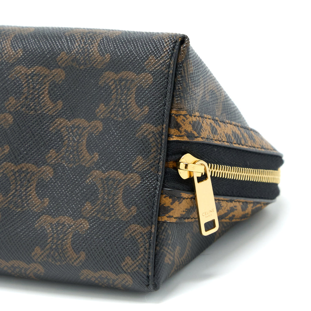 Celine Clutch With Chain Triomphe Canvas Limited Edge Print