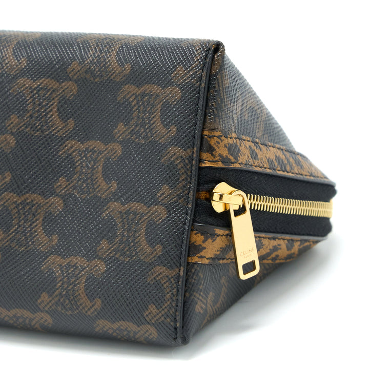 Celine Clutch With Chain Triomphe Canvas Limited Edge Print