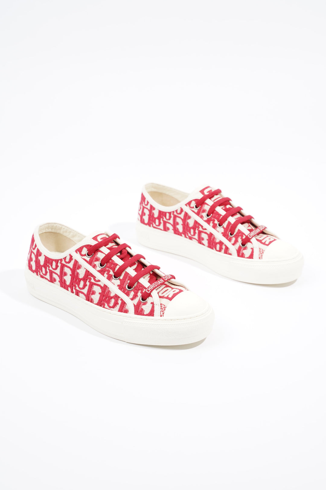 Christian Dior Womens Walk n' Dior White / Red / Oblique EU 39 / UK 6