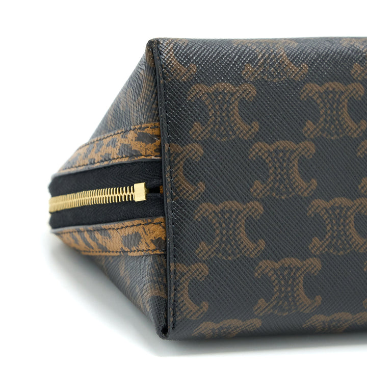 Celine Clutch With Chain Triomphe Canvas Limited Edge Print