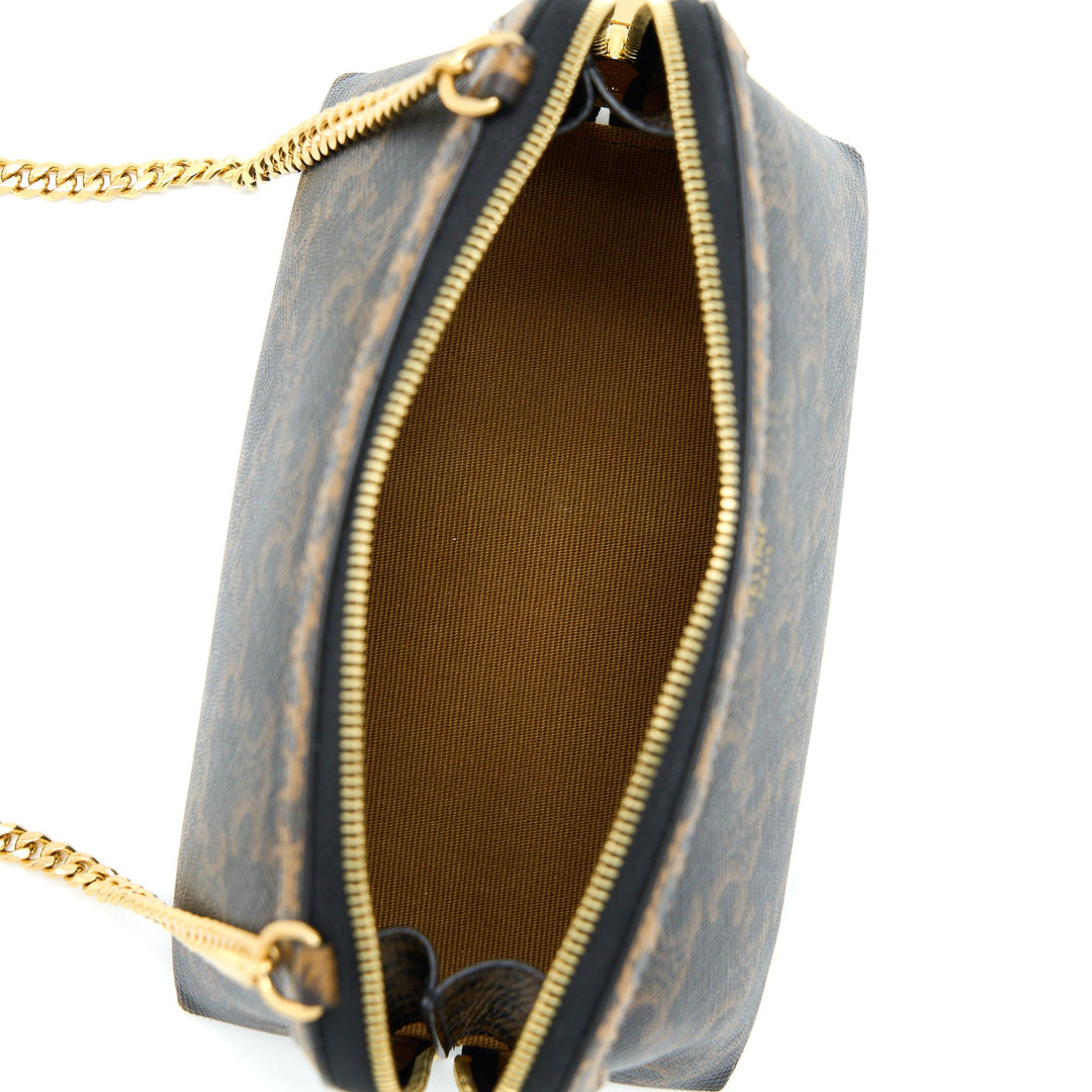 Celine Clutch With Chain Triomphe Canvas Limited Edge Print