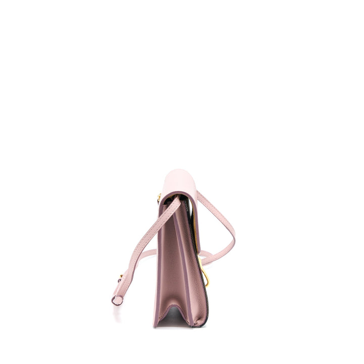 Burberry Small Leather And House Check Crossbody Bag Pale Orchid