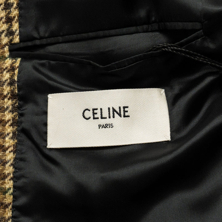 Top Quality Celine Size 34 Classic Jacket In Checked Wool Brown/Green Multicolour