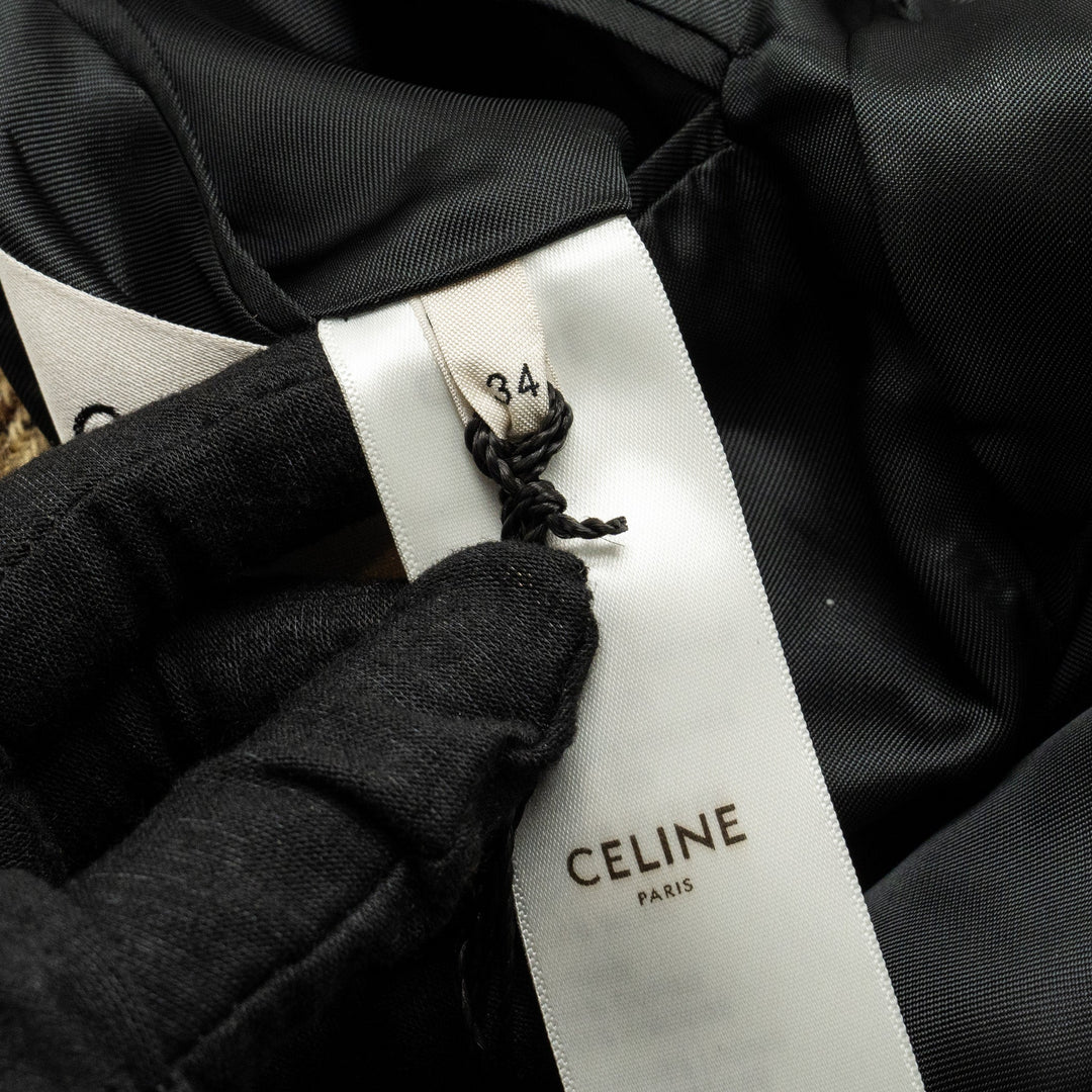 Top Quality Celine Size 34 Classic Jacket In Checked Wool Brown/Green Multicolour
