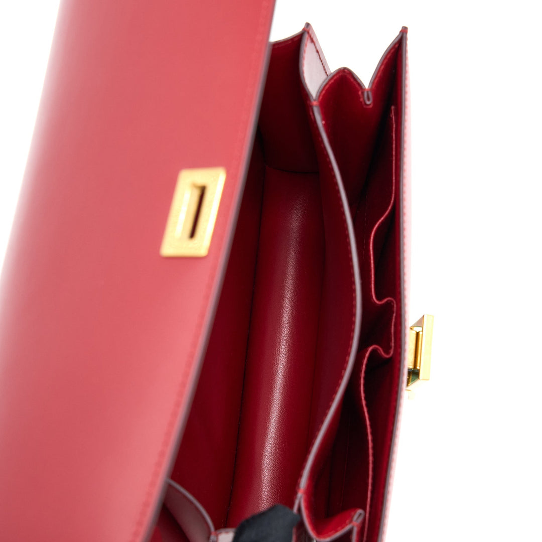 Celine Medium Classic Box Bag Calfskin Red